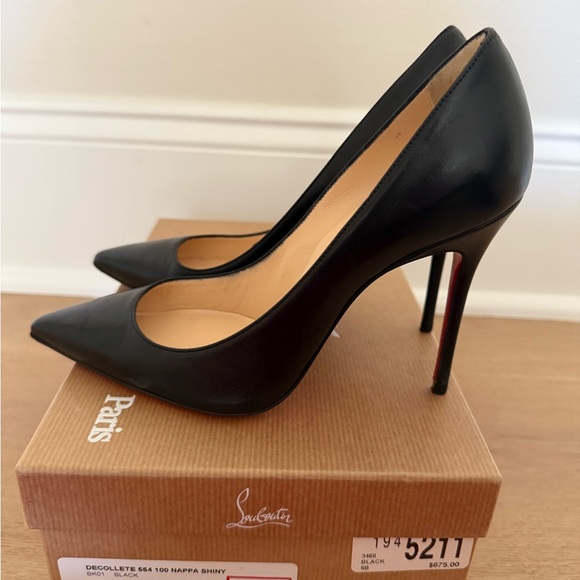 EUC Authentic Christian Louboutin Décolleté 100MM Napa Size 6B/36U - Picture 1 of 7